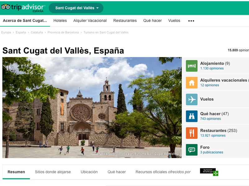 pagina tripadvisor Sant Cugat