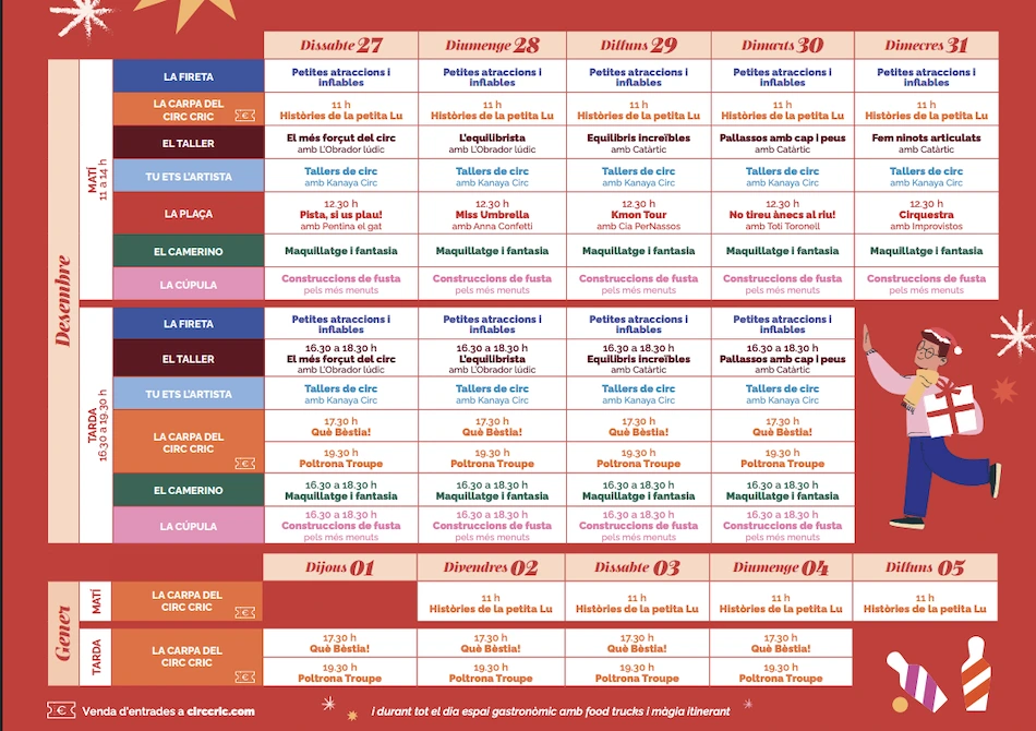 Cartel con toda la programación del Circ en Sant Cugat