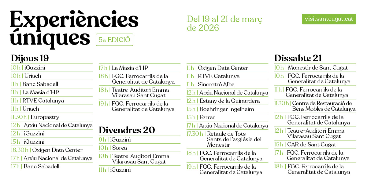 experienciesuniques2026_PROGRAMA Programa experiències úniques 2026
