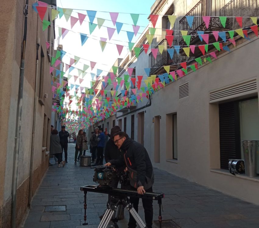 Rodatge en un carrer de Sant Cugat engalardonat de festa
