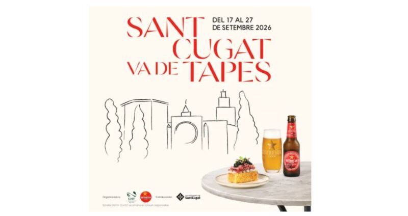 Cartel Va de Tapas 2026, skyline de Sant Cugat y una tapa y una cerveza